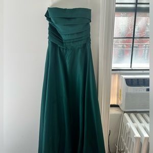 Green Strapless Bridesmaid Dress